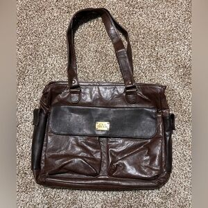Sophisticated Brown Faux Leather Tote
